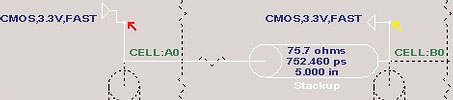 Figure 1. Basic circuit with 5 inch trace on surface layer